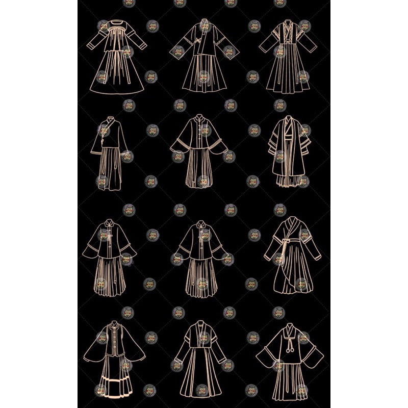 [Procreate/Ps] 46 บรัชชุดฮั่นฝู่