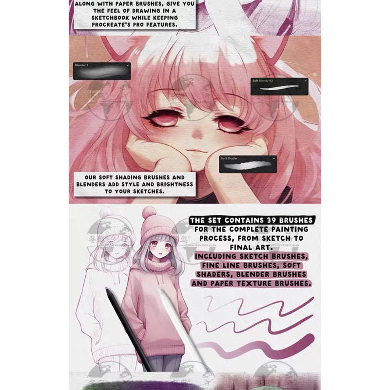 Procreate 39 บรัช sketch soft pen