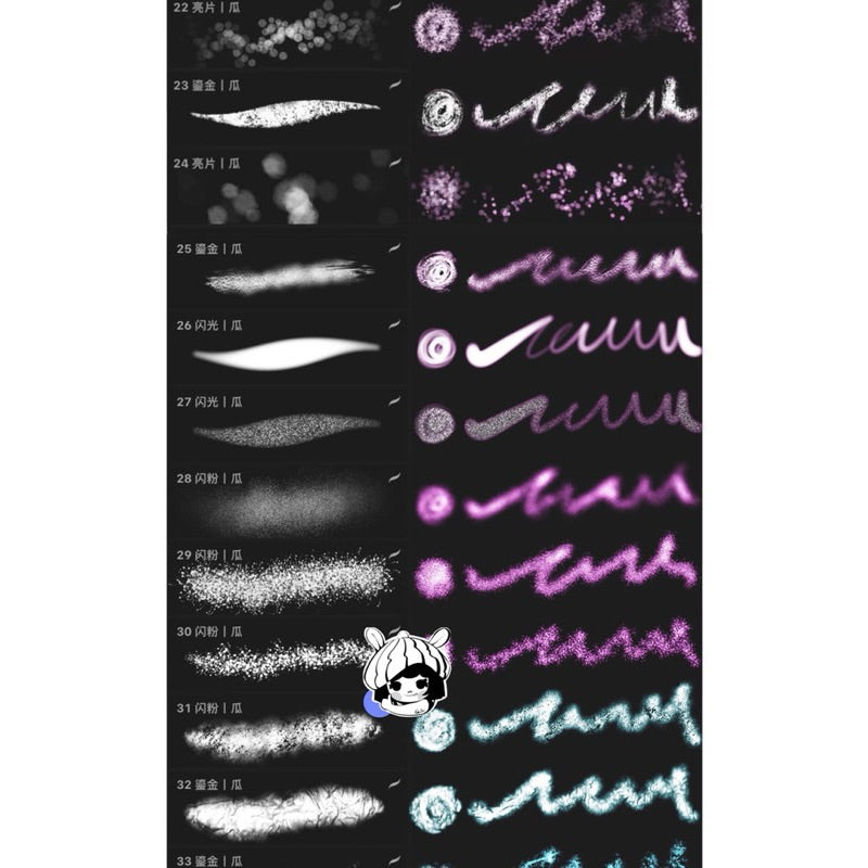 [Procreate] Metallic Paint 40 บรัช