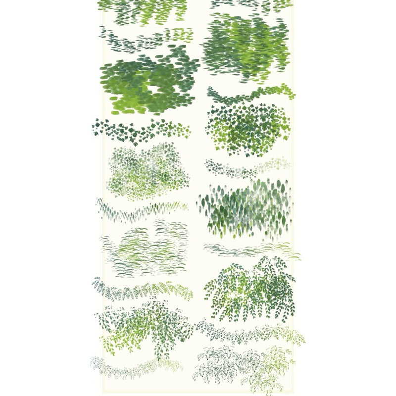 Procreate เซตบรัชใบไม้ พุ่มไม้ ต้นไม้ ใบหลิว (E3)