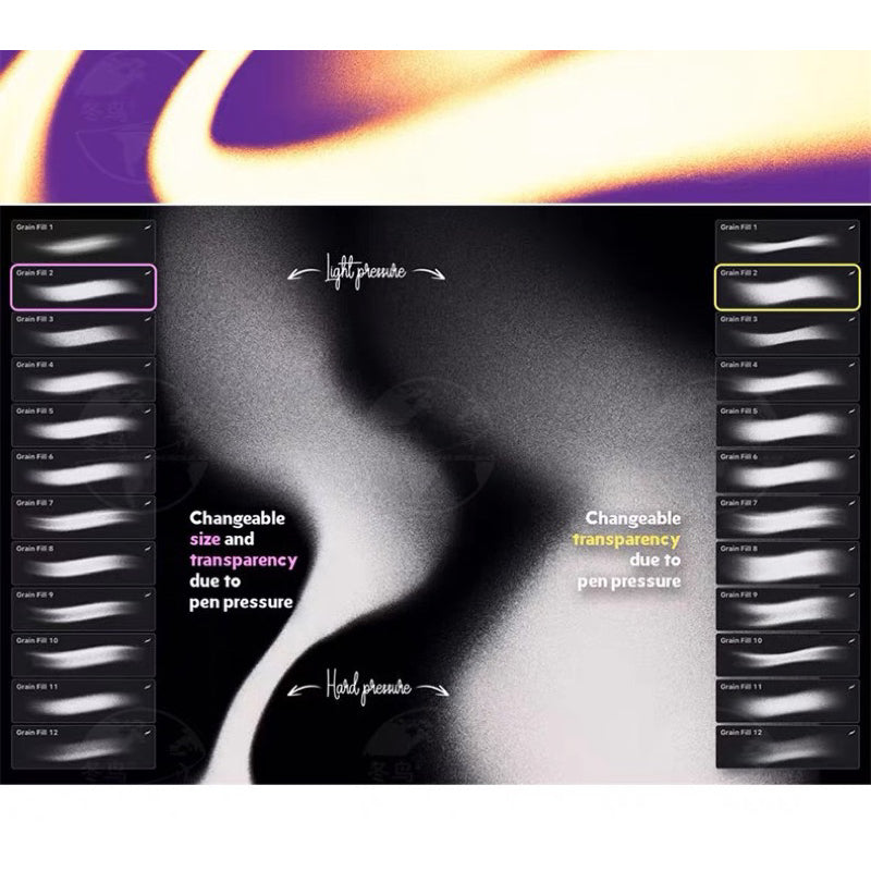 Procreate 24 บรัช noise เปลวเทียนสีฝุ่น