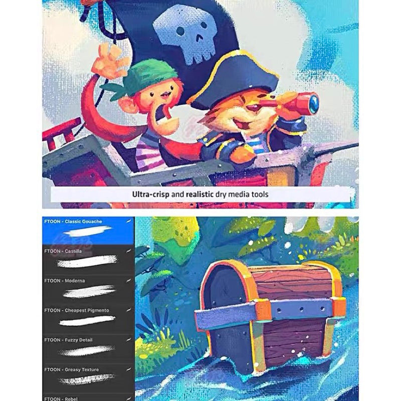 Procreate บรัชสีน้ำมันเพ้นท์ภาพ