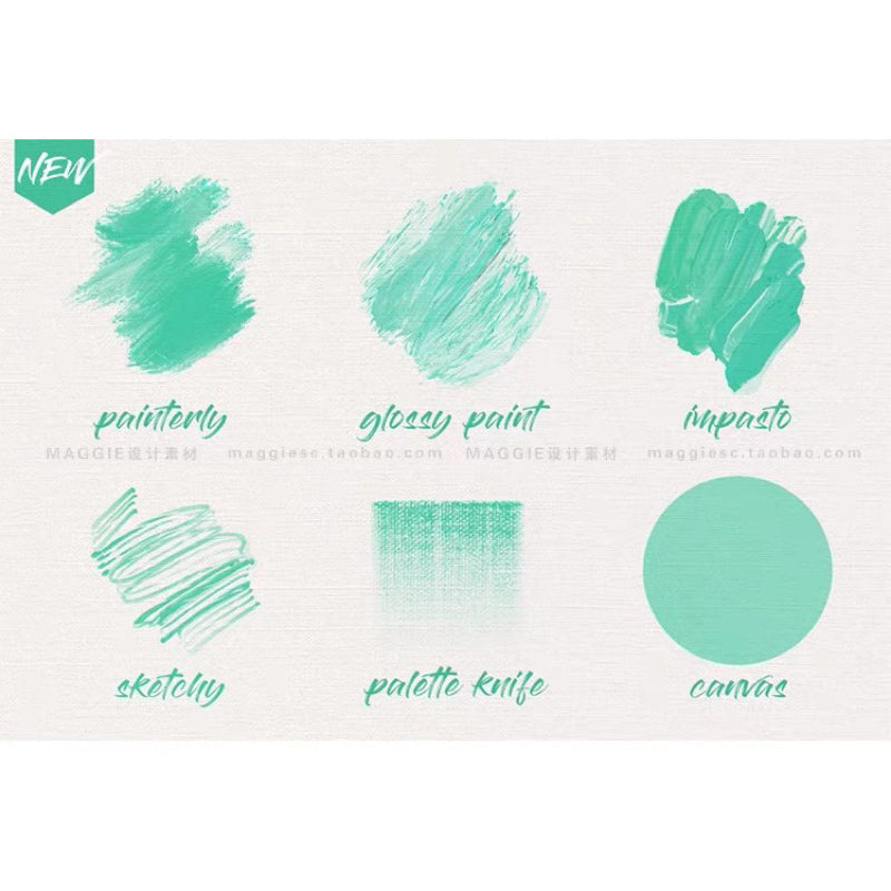 Procreate 24 บรัช oil painting