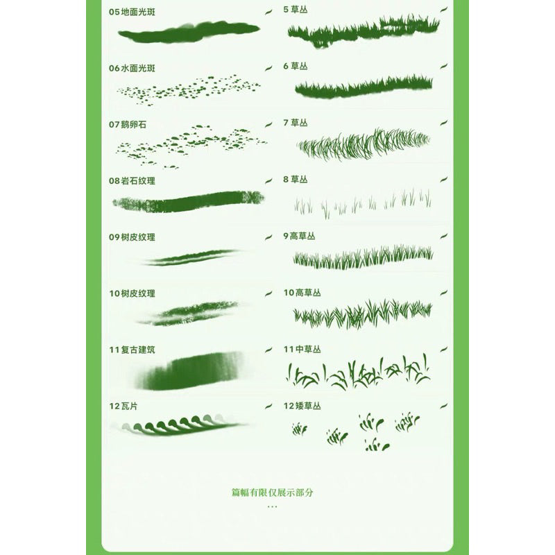 [Procreate] เซตใบไม้ ใบหญ้า 80 บรัช