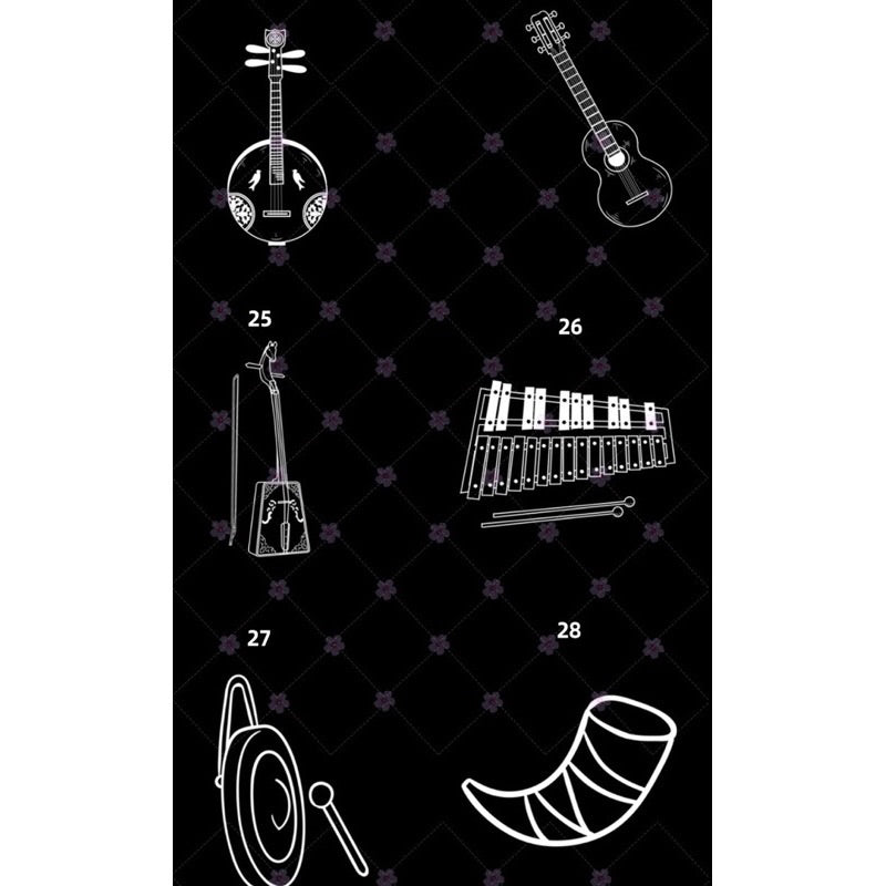 [Procreate/Ps] 52 บรัชเครื่องดนตรีสากล