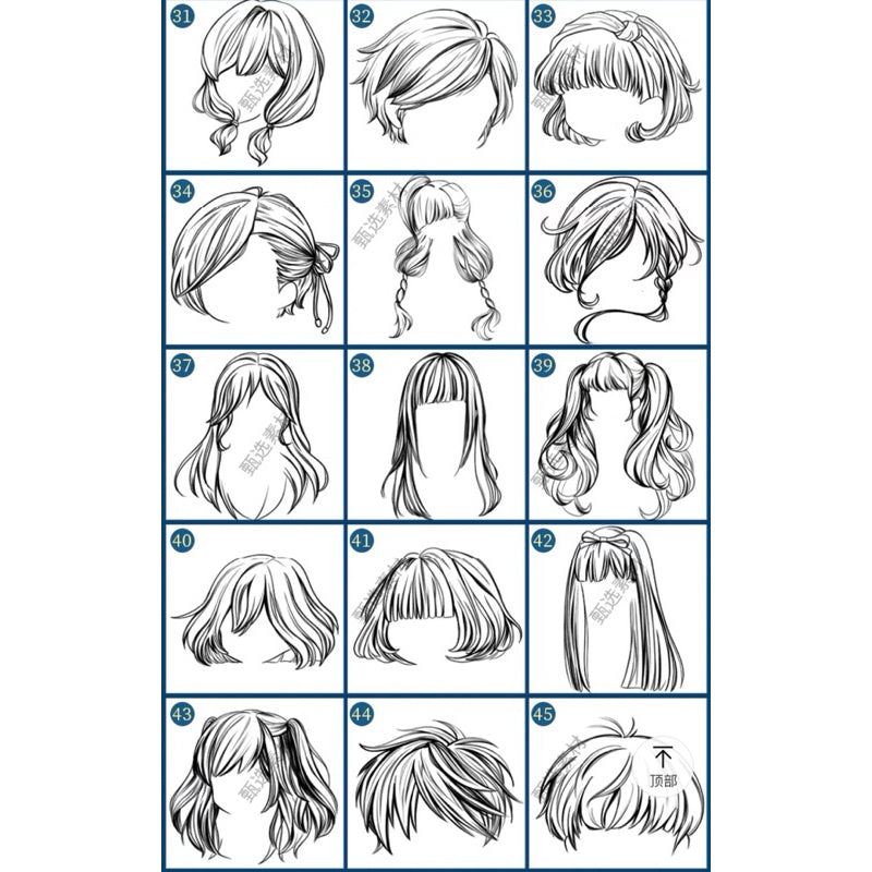 Procreate/ps 52 บรัชทรงผมอนิเมะช-ญ v.1