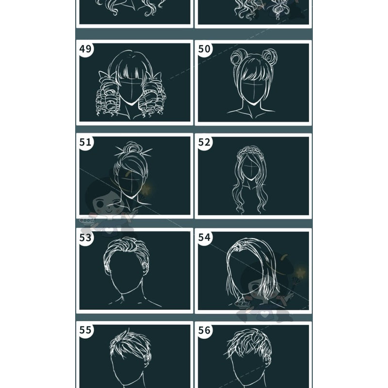 Procreate/Ps 80 บรัชทรงผมอนิเมะ v.2