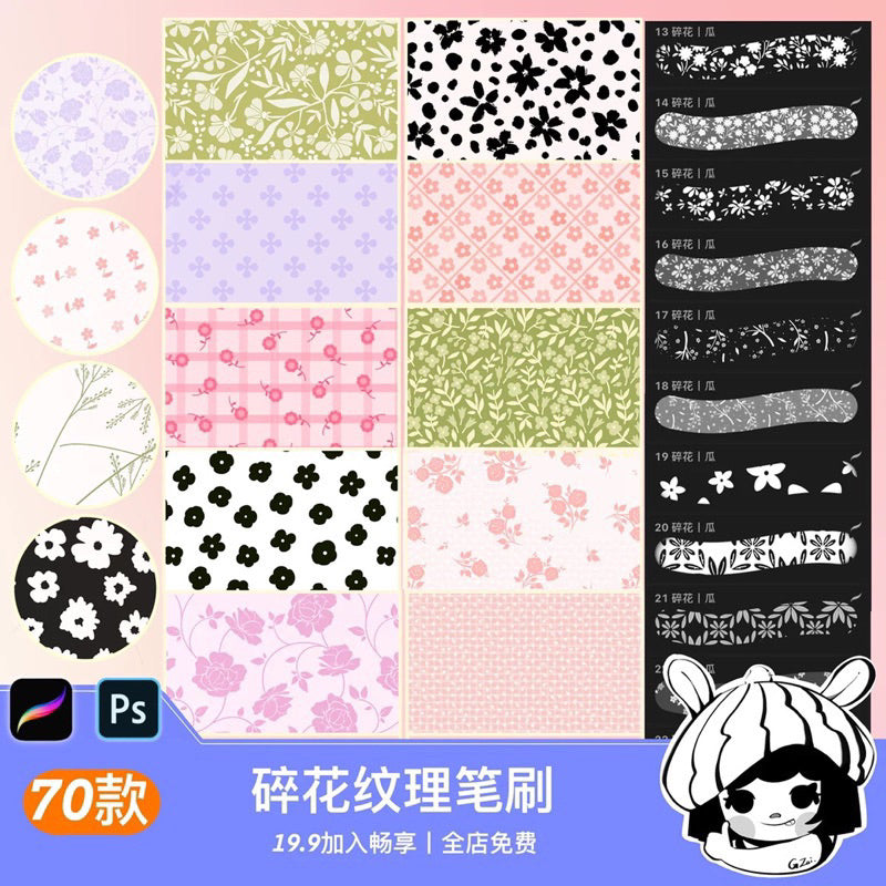 [Procreate] Set ลวดลายผ้า v.1