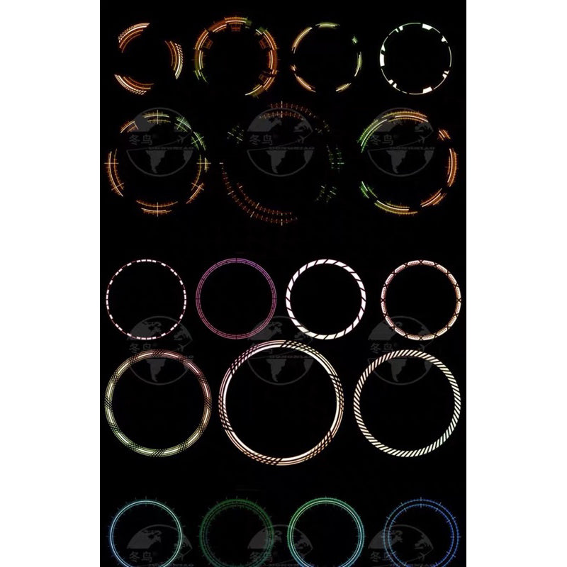 [Procreate/Ps] 198 technology halo circle brushes