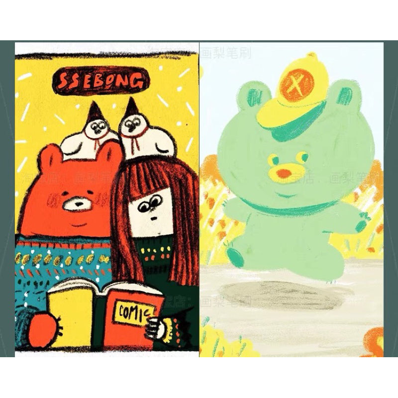 Procreate/Ps 40 บรัชสี Chalk Charcoal