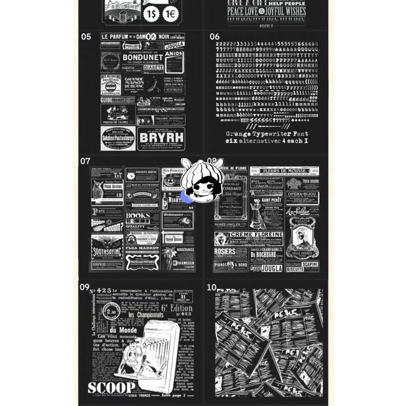 Procreate/Ps 23 บรัช Retro Newspaper