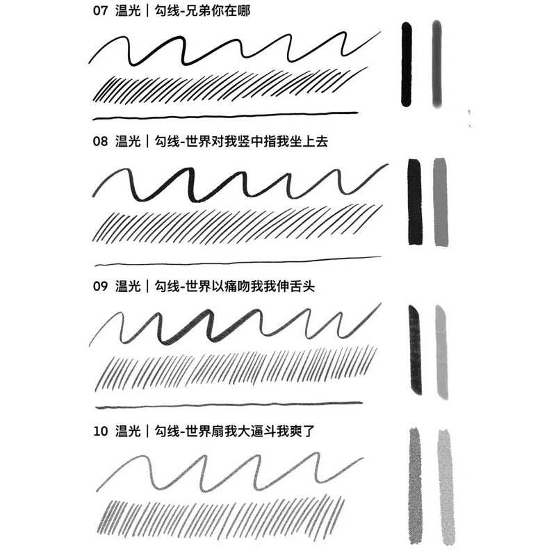 Procreate บรัช Manga Line drawing