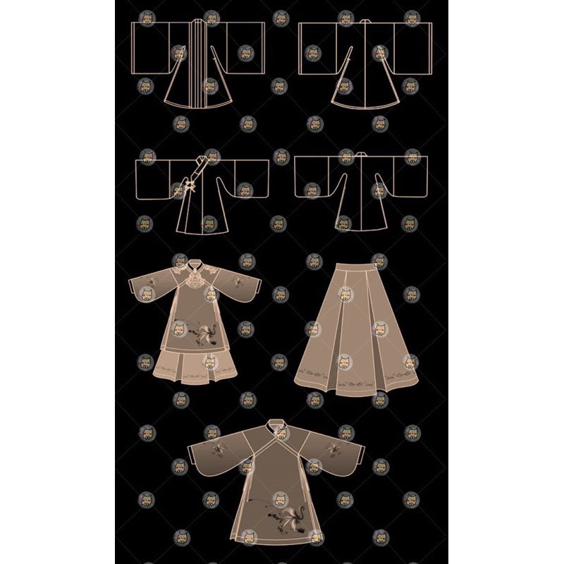 [Procreate/Ps] 46 บรัชชุดฮั่นฝู่