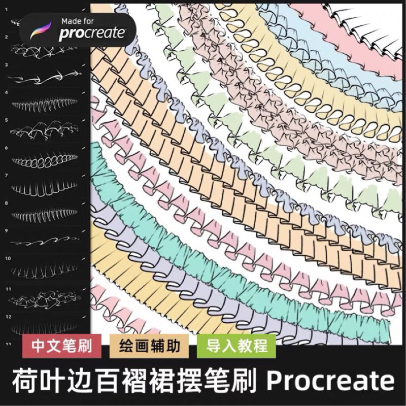 [procreate] บรัชจีบกระโปรงสวยๆ