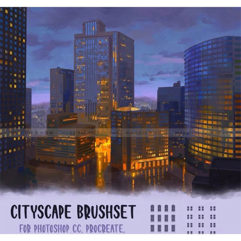 [Procreate/Ps] บรัช 114 CITYSCAPE