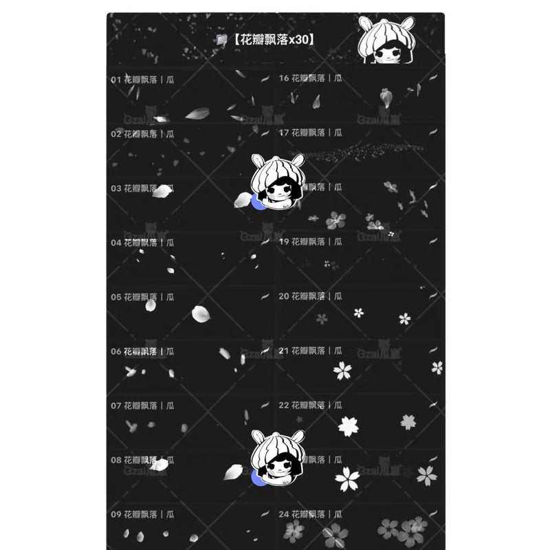 Procreate/Ps 30 บรัชดอกไม้ ใบไม้ร่วง