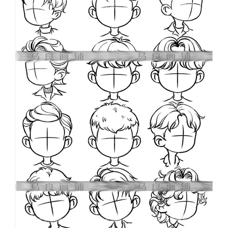 [procreate/ps] 21 boys hair style brush