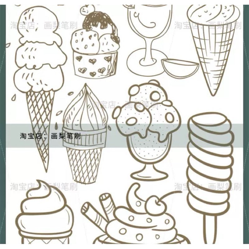 Procreate/Ps 60 บรัชไอศกรีม (HL118)