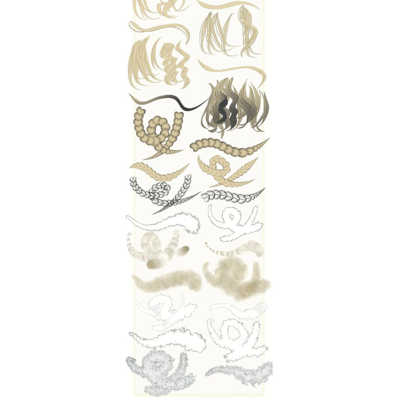 Procreate เซตบรัชผม ผมเปีย ผมลอน ขนนุ่มๆ (E1)