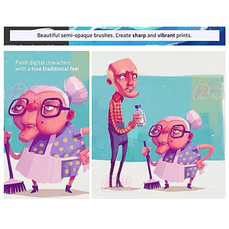 Procreate บรัชสีน้ำมันเพ้นท์ภาพ