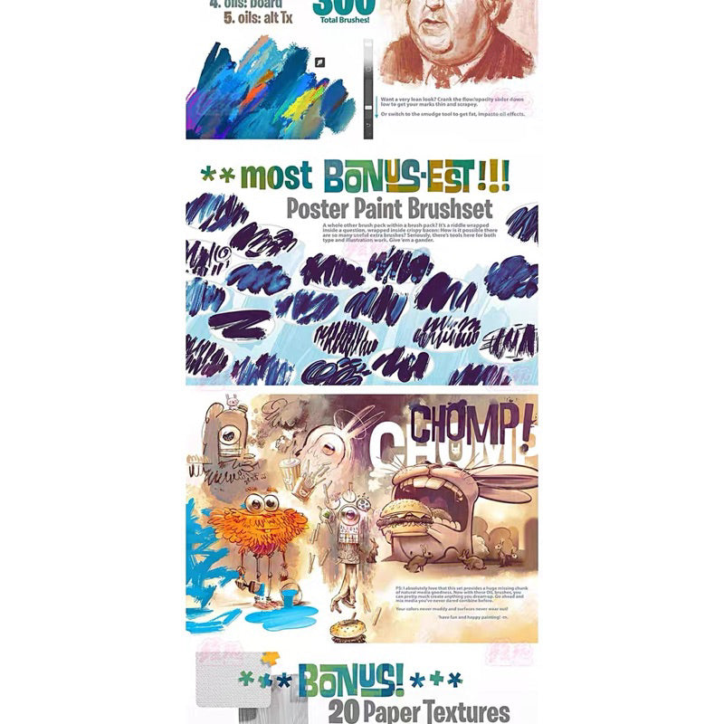 Procreate Set สีน้ำมัน + canvas