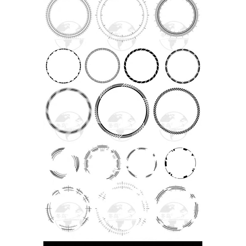 [Procreate/Ps] 198 technology halo circle brushes