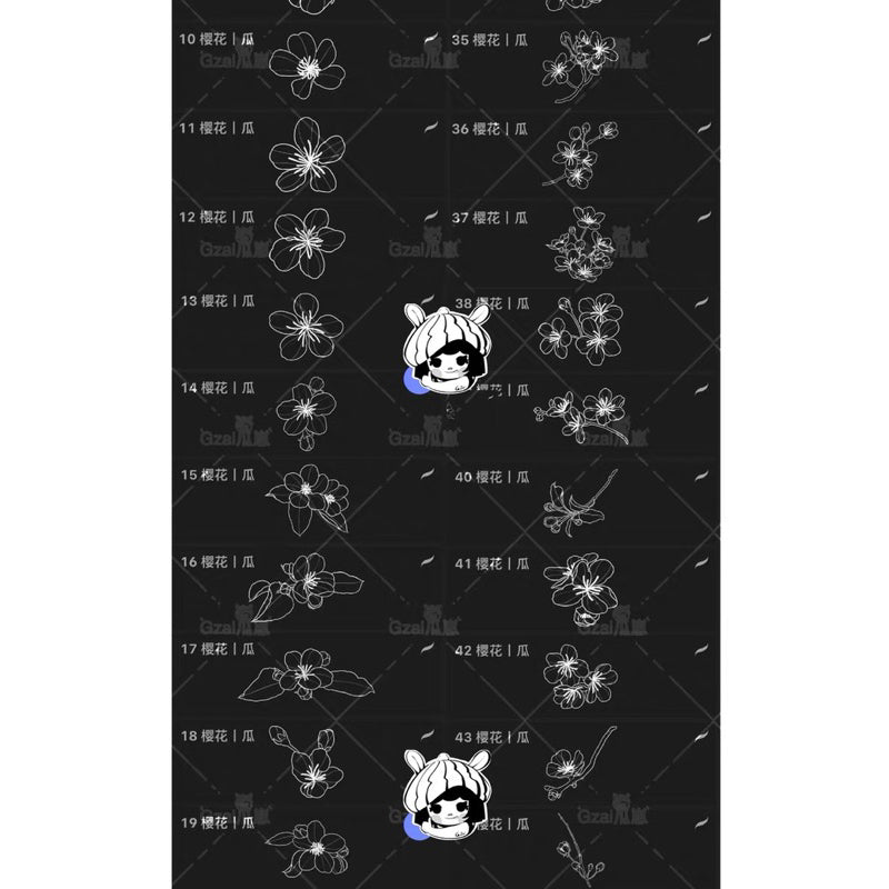 Procreate/Ps 50 บรัช Sakura line
