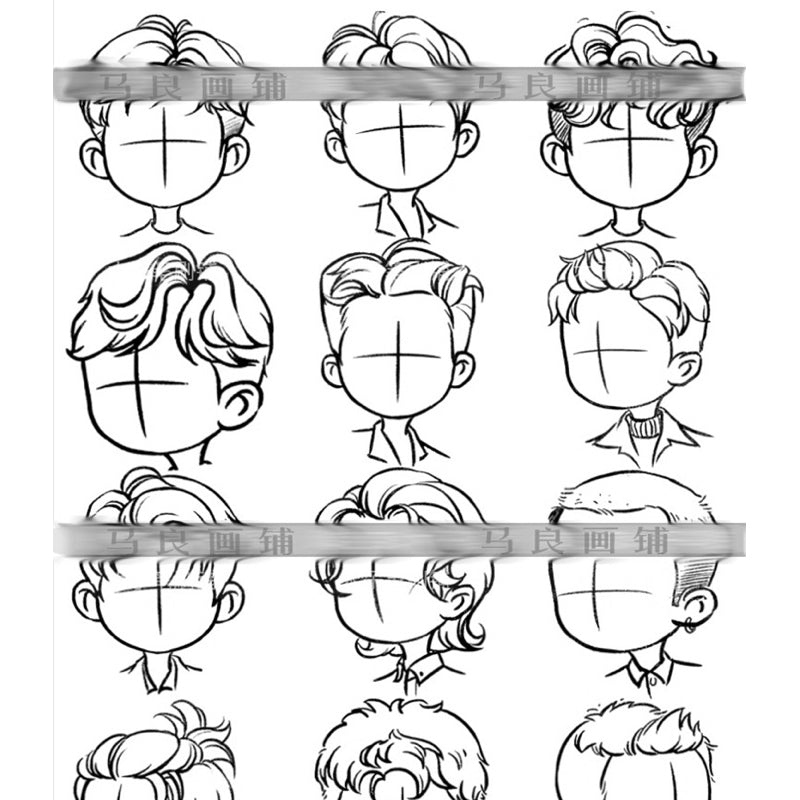 [procreate/ps] 21 boys hair style brush