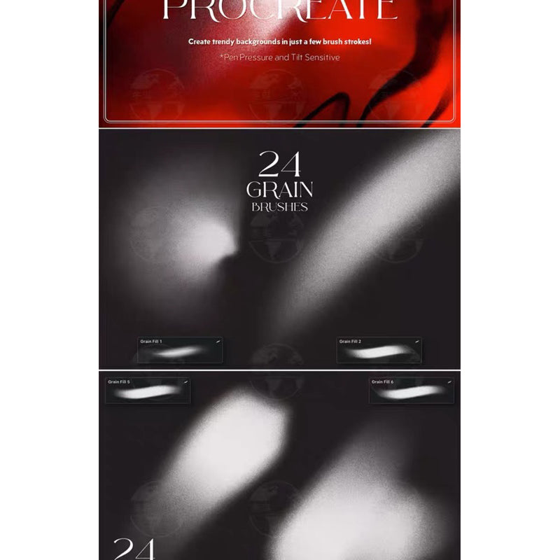 Procreate 24 บรัช noise เปลวเทียนสีฝุ่น