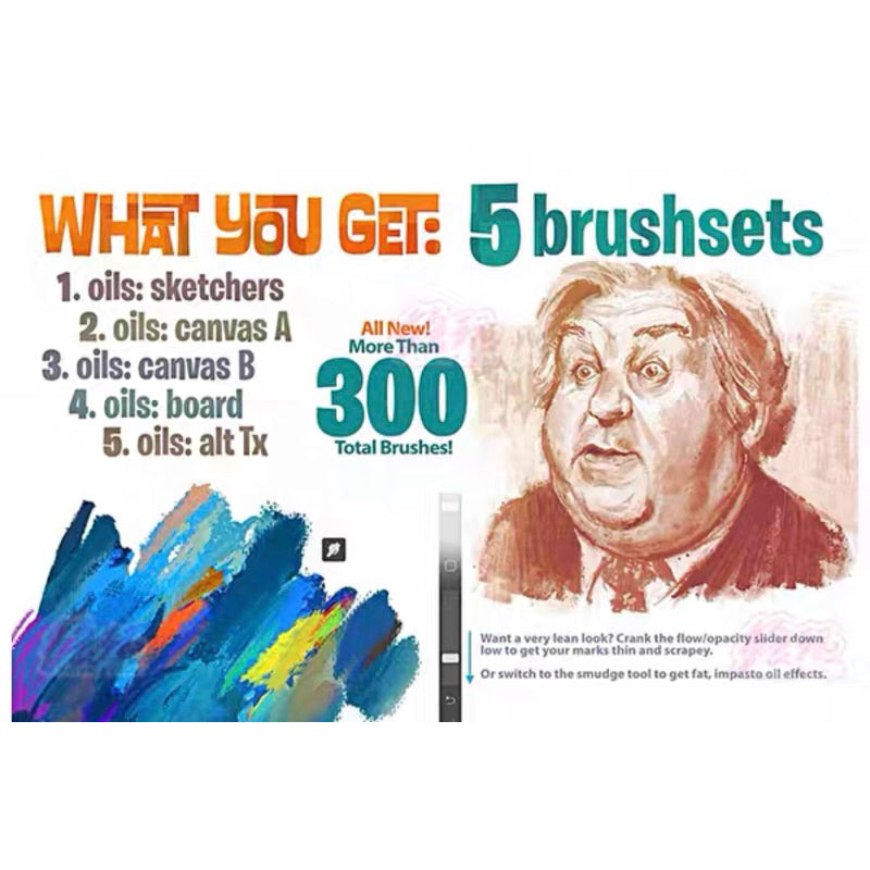 Procreate Set สีน้ำมัน + canvas