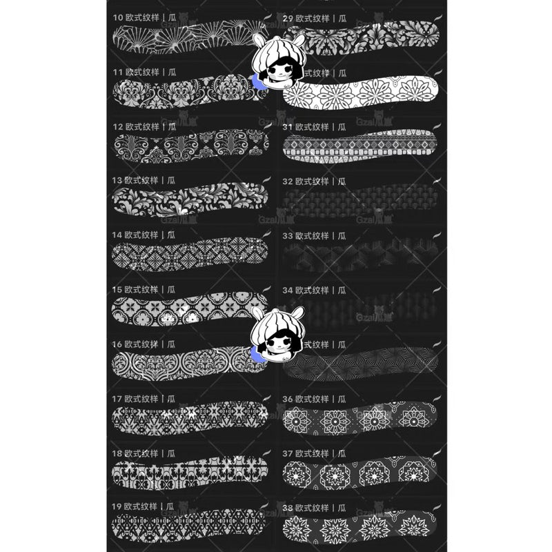 Procreate/Ps 38 บรัช European pattern
