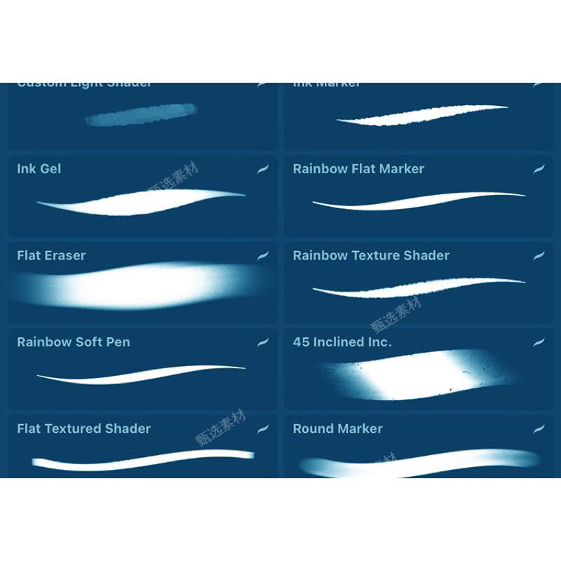 Procreate 50 บรัช Soft Pen painting