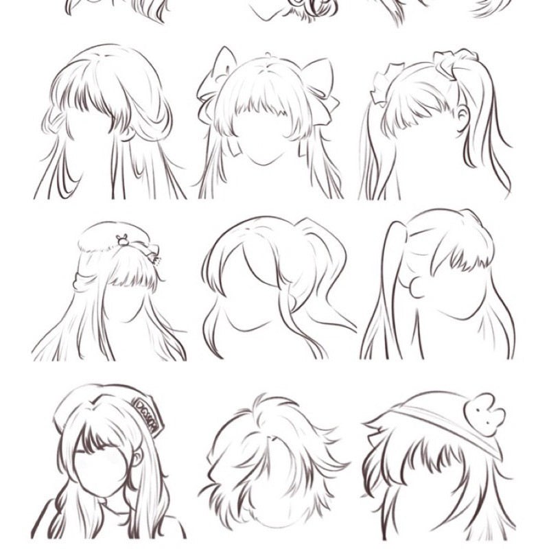 [Procreate] 58 Portrait painting set ทรงผมผู้หญิง