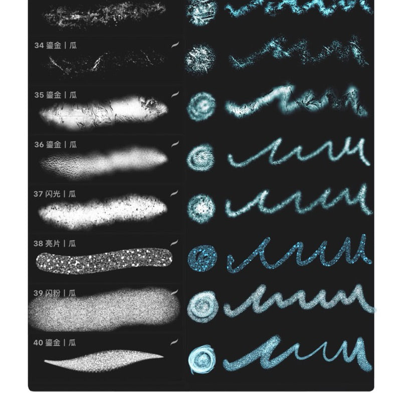 [Procreate] Metallic Paint 40 บรัช