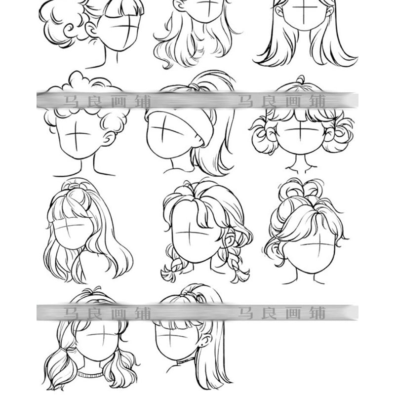 Procreate/ps 31 บรัชทรงผมเด็กผู้หญิง