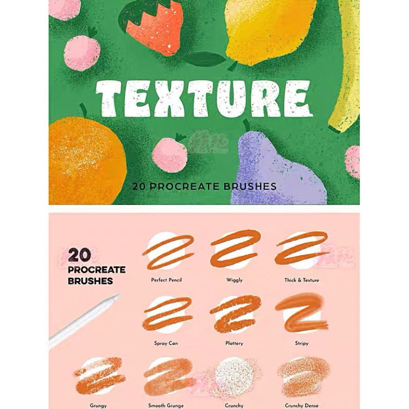 Procreate 20 บรัช texture particle