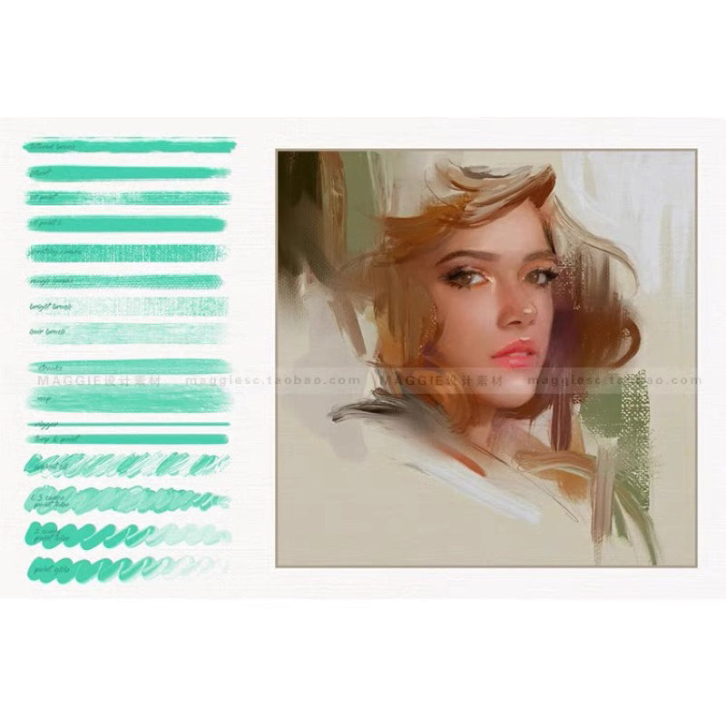 Procreate 24 บรัช oil painting