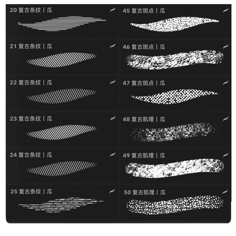 [Procreate/Ps] 50 บรัชตกแต่งแนว retro