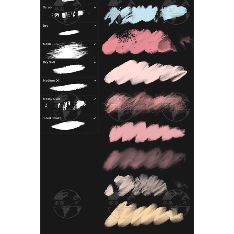 [Procreate] สีน้ำมัน 10 บรัช (a107)