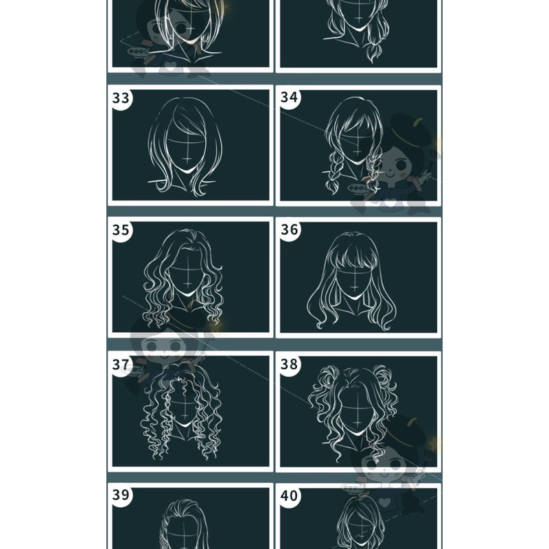 Procreate/Ps 80 บรัชทรงผมอนิเมะ v.2