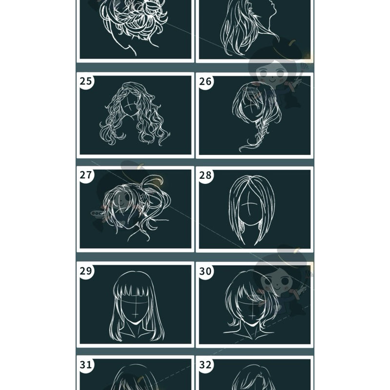 Procreate/Ps 80 บรัชทรงผมอนิเมะ v.2