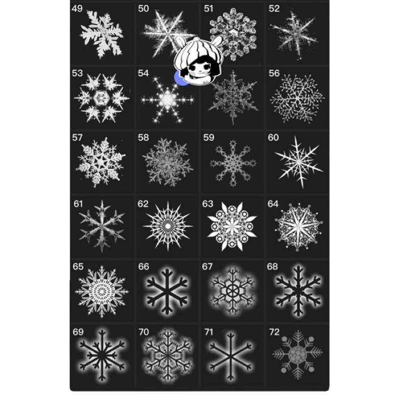 [Procreate/Ps] เกล็ดหิมะ 72 บรัช