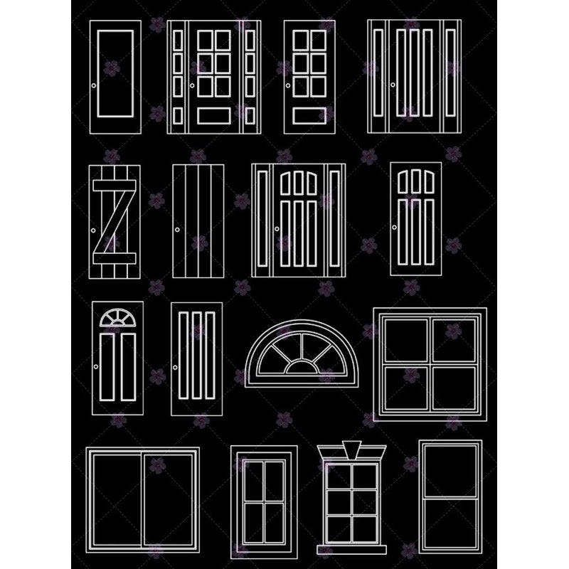 Procreate/Ps 41 บรัชหน้าต่างสไตล์โมเดิร์น