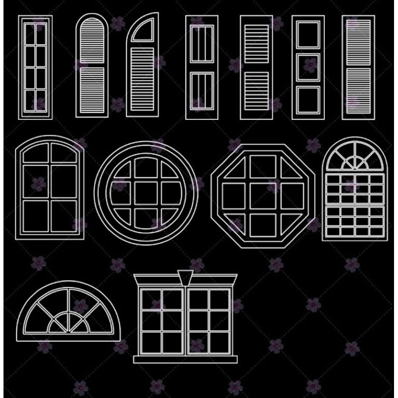 Procreate/Ps 41 บรัชหน้าต่างสไตล์โมเดิร์น