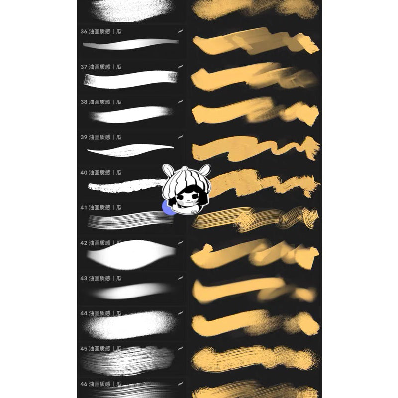 Procreate/Ps 60 บรัช Oil painting texture