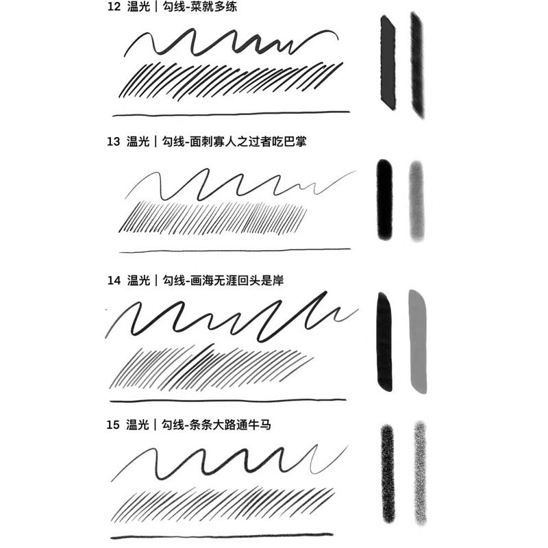 Procreate บรัช Manga Line drawing