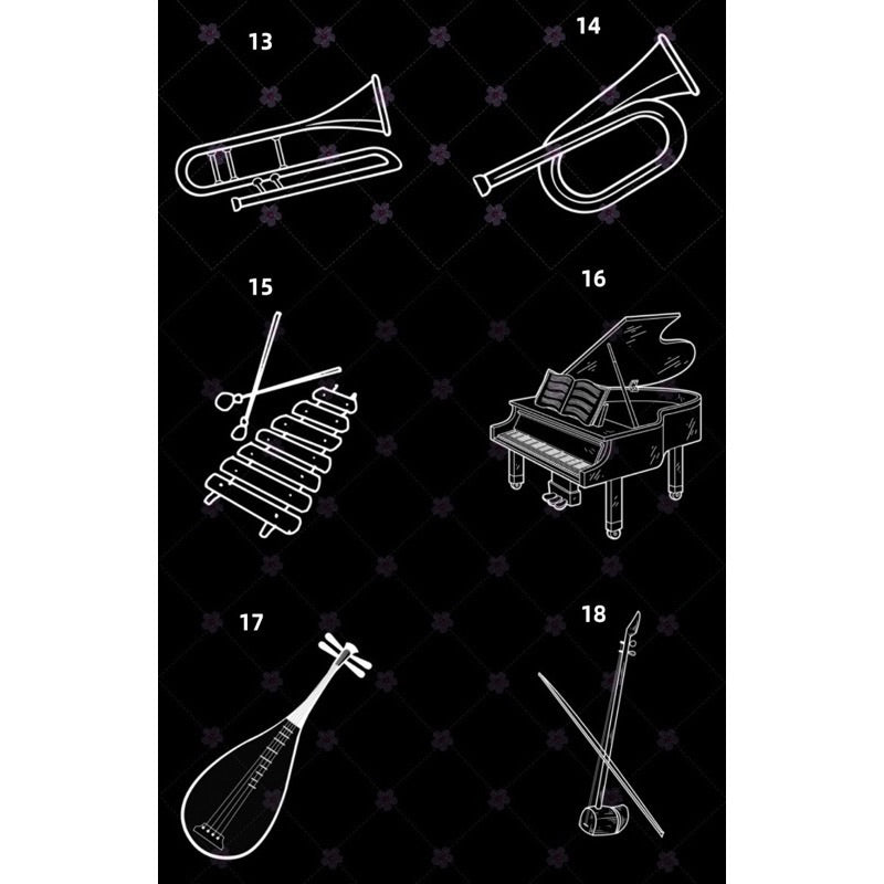 [Procreate/Ps] 52 บรัชเครื่องดนตรีสากล