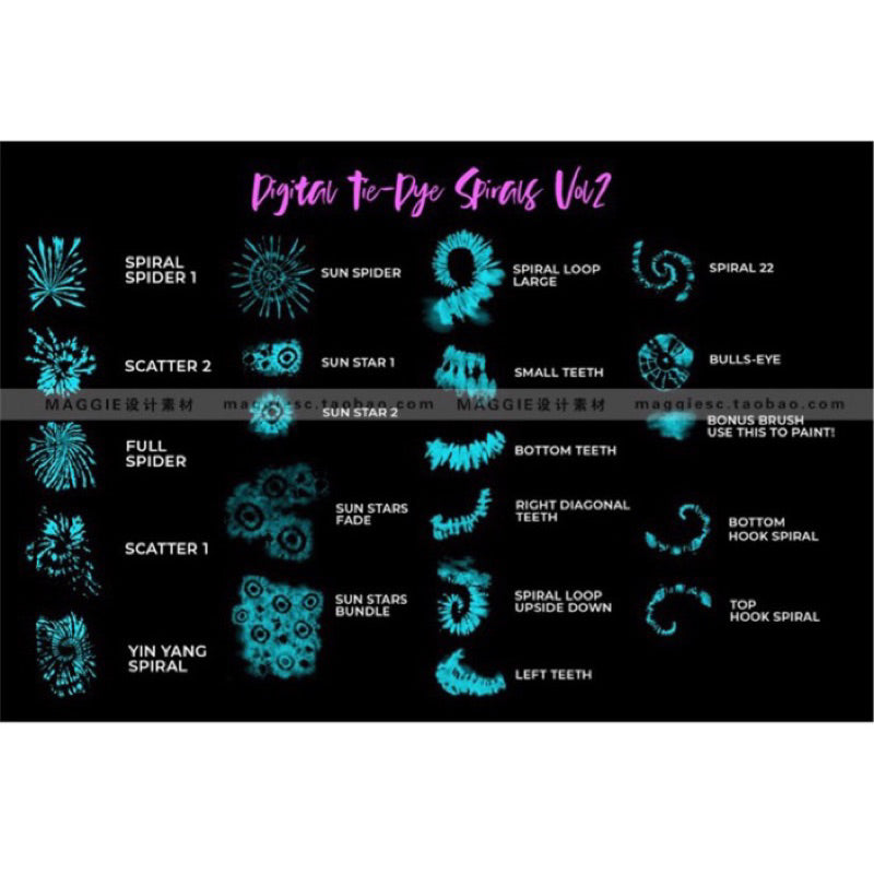 [Procreate] บรัชลายผ้ามัดย้อม : Digital Tie-Dye