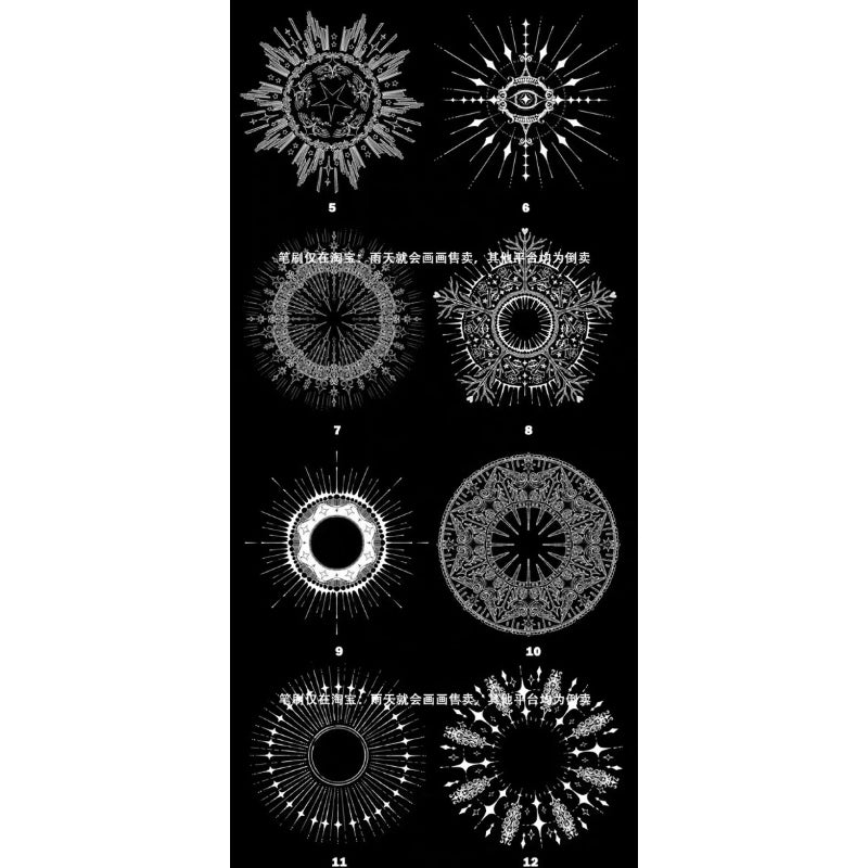 [Ps/Procreate] บรัช Gothic background decoration