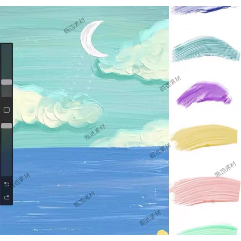 Procreate Set บรัชดินสอสีน้ำมัน+พาเลทสี